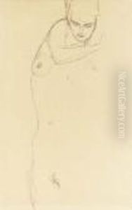 Stehender Akt Von Vorne by Gustav Klimt