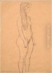 Stehender Madchenakt Im Profil
Nach Rechts (portrait Of A Standing Female Figure Nude In Profile Turned
To The Right) by Gustav Klimt