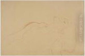 Brustbild Nach Links, Mit
Geschlossenen Augen (torso Turned To The Left, With Closed Eyes) by Gustav Klimt
