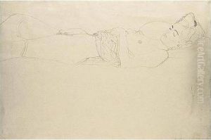 Liegender Akt (reclining Nude) by Gustav Klimt