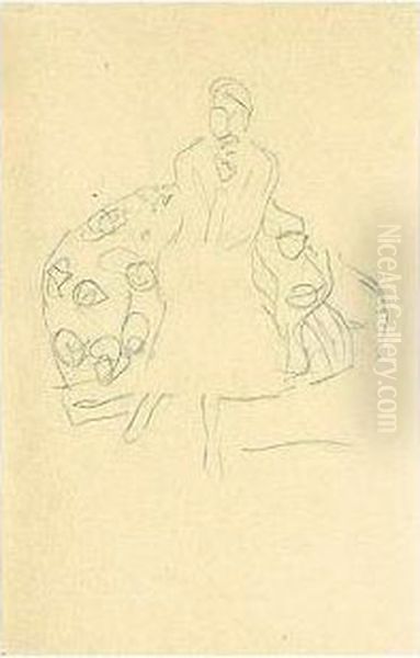 Sitzende Dame Von Vorne, Mit 
Aufgestutztem Kinn (seated Woman Seen From The Front, Chin Supported By 
Hand) - view 1