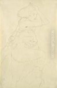 Halbakt Nach Rechts by Gustav Klimt