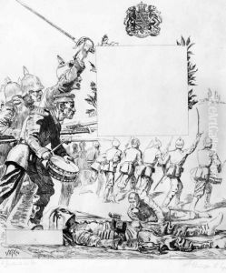 Gedenkblatt Fur Den Im Feldzug 1914 Gefallenen Franz Martin by Max Klinger