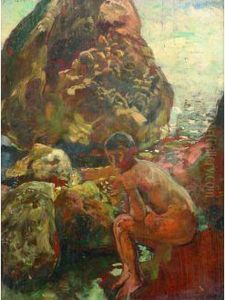 Garcon Sur Un Rocher by Max Klinger