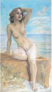 Weiblicher Akt (female Nude) by Max Klinger