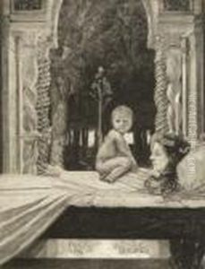 Bar Und Elfe. Kampfende Zentauren. Simplici Schreibstube. Tote Mutter. by Max Klinger