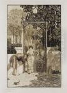 Eine Liebe. Am Tor (a Love. At The Gate) (s. 159 Iii) by Max Klinger