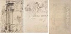 Design For An Invitation/to Arnold Bocklin/ornamental Design by Max Klinger