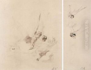 Amor Aiming His Arrow (#) Klinger In The Arms Of Amor (#) Head by Max Klinger