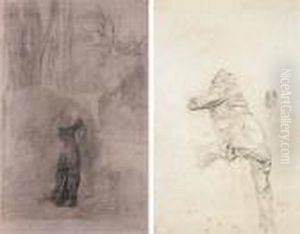 In The Park (#) A Man's Cloth (#) Figural Study by Max Klinger