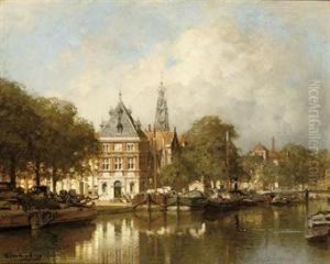 De Waag Aan Het Spaarne Te 
Haarlem: View Of The River Spaarne Withthe Waagtoren Beyond, Haarlem