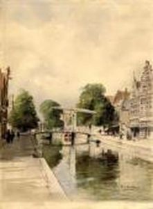 Canal In Amsterdam by Johannes Christiaan Karel Klinkenberg