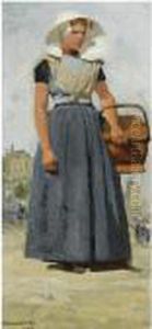 An Arnemuiden Fisherwoman by Johannes Christiaan Karel Klinkenberg