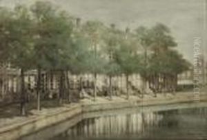 Along The Herengracht, Amsterdam by Johannes Christiaan Karel Klinkenberg