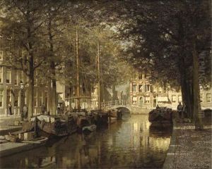 The Nieuwe Uitleg And Smidswater With The Hooigracht Beyond, The Hague by Johannes Christiaan Karel Klinkenberg