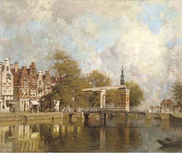 The Canal Verdronkenoord With The Accijnstoren, Alkmaar - view 1