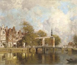 The Canal Verdronkenoord With The Accijnstoren, Alkmaar