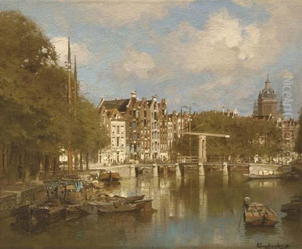 The Waals Eilandsgracht With The St. Nicolaas Church Beyond,amsterdam - view 1