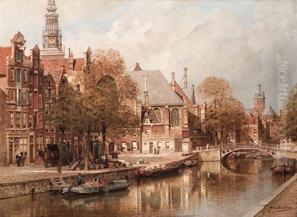 The Oude Zijds Achterburgwal, The Oude Kerk And St. Nicolaaskerk,amsterdam - view 1