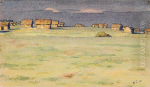 Landschaft Mit Hutten Auf Demfeld - view 1