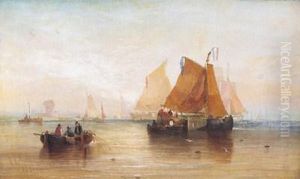 Dutch Boats In A Calm, River Dordrecht