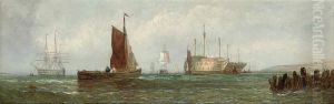 Fishing Boats At The Mouth Of The Thames; And On The Medway by William Calcott Knell