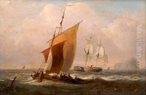 Schooners Off The Bass by William Calcott Knell
