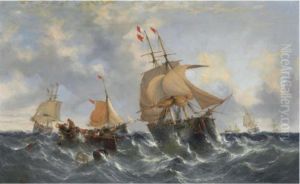 Sailing On Choppy Waters by William Calcott Knell