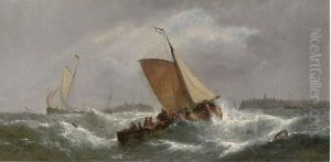 Dirty Weather - Beating Up Off The Dutch Coast by William Calcott Knell