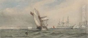 Scenes In The Dockyard At Chatham by William Calcott Knell
