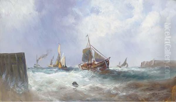Fishing Vessels In A Squall; And Fishing Vessels Returninghome - view 1