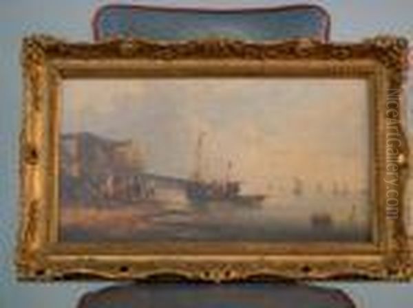 Fishingboats In A Calm Sea Off A Harbour - view 1