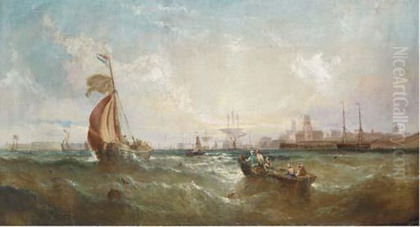 Shipping Off The Entrance To Portsmouth Harbour - view 1