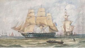 Ships Of The Blue Squadron Lying
 In Spithead Prior To Departing For The Baltic Or The Crimea