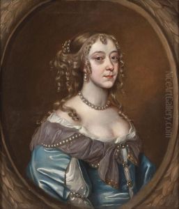 Halbfigurenportrait Einer Dame Im Braunen Kleid