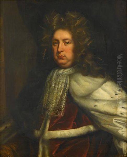 Portrait Of A Nobleman In Ermine Robe, Said To Be Louis Xiv - view 1