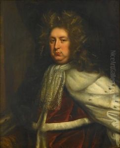 Portrait Of A Nobleman In Ermine Robe, Said To Be Louis Xiv by Sir Godfrey Kneller