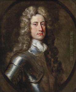 Portrait Of William Stanhope,
1st Earl Of Harrington (1683?-1756), Half-length, In Armour, In A
Sculpted Oval Portrait Of William Stanhope,
1st Earl Of Harrington (1683?-1756), Half-length, In Armour, In A
Sculpted Oval
