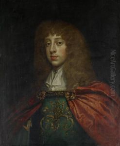 Portrait Of A Gentleman, Bust-length, In An Embroidered Costume And A Red Mantle
