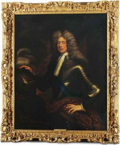 Portrait Of An Officer, 
Traditionally Identified As John, 1st Duke Of Marlborough (1650-1722), 
Three-quarter-length, In Armour With The Sash Of The Garter, His Right 
Hand On A Plumed Helmet