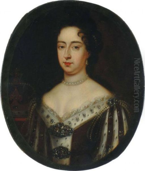 Portrait Of Queen Mary Ii, Bust-length, In Court Dress, A Crown At Her Side - view 1