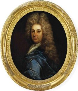 Portrait Of A Gentleman, Bust-length, In A Blue Wrap And A Whitestock