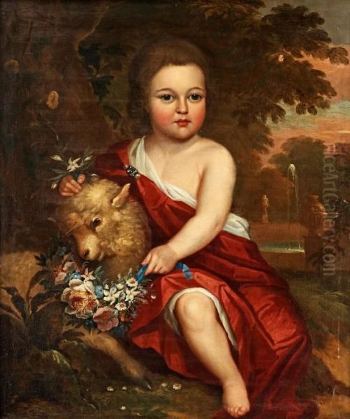 Portrait Of Boy With Lamb - view 1