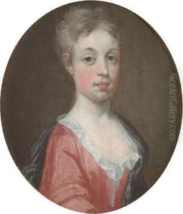 Portrait Of A Girl, Bust-length, In A Pink Dress And Blue Shawl Portrait Of A Girl, Bust-length, In A Pink Dress And Blue Shawl
