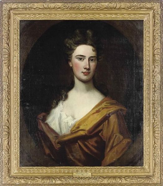 Portrait Of A Lady, Bust-length, In A Brown Dress - view 1