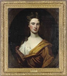 Portrait Of A Lady, Bust-length, In A Brown Dress
