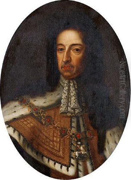 Portrait Of King William Iii, Bust-length,wearing The Chain Of The Order Of The Garter - view 1