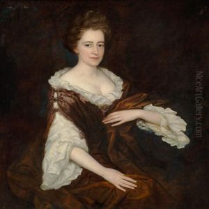 Lady Of Noble Birth In A Dark Red Evening Dress