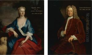 Portrait Of Leonard Bartholomew And His Wife Elizabeth Miller by Sir Godfrey Kneller