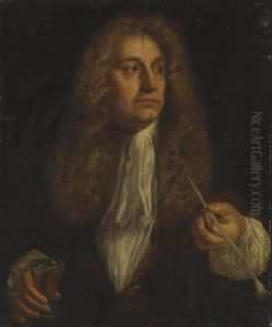 Portrait Of A Gentleman, Bust-length, Holding A Pipe by Sir Godfrey Kneller